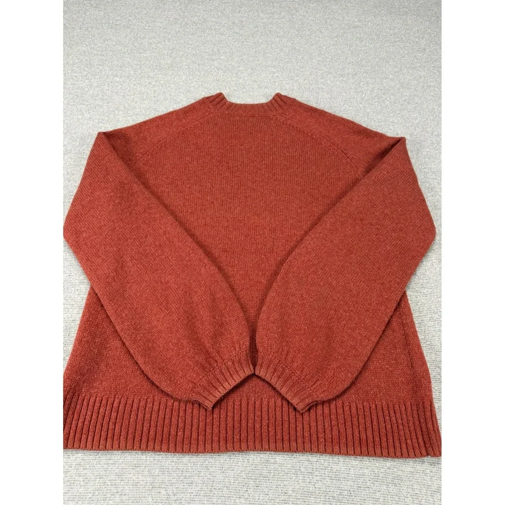 Smartwool Womens Merino Wool Blend Raglan Balloon Sleeve Sweater Orange Large